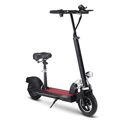 Electric Scooter : LJP Electric Folding Scooter Folding Black Height Adjustable E-kick Scooters Portable 3 Speeds 350w Motor Suitable For Adult (Color : Black)