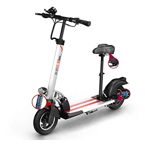 Electric Scooter : LJP Electric Scooter Easy To Carry 3 Speeds Height Adjustable E Scooter Ride Foldable 10" Tires Maximum Speed 40 Km / H Gift