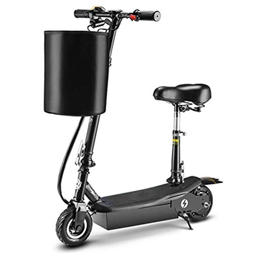 Electric Scooter : LUO Electric Scooter, 15.5 Mph High Speed Electric Scooter, 6.5'' Front and Rear Non-Slip Tires 350W Powerful Motor Mini Scooter for Adult, Green, 11.1Miles, Black