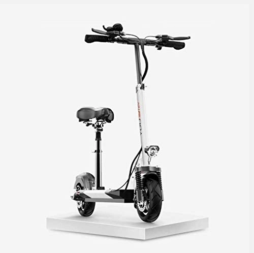 Electric Scooter : LUO Scooter, Adults Folding Electric Scooter, 500W 36V, Electric Amount Display / 1-3 Gears Adjustment Mode / Burglar Alarm GPS Positioning, Continuous Mileage: 30-55 Km, Black, 30Km, White, 30km