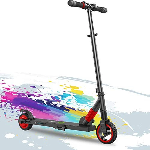 Electric Scooter : MJK Waterproof S1 Electric Scooters Folding Kids E-Scooter 250 W, up to 23 km / h, 3 Adjustable Height for Children Red