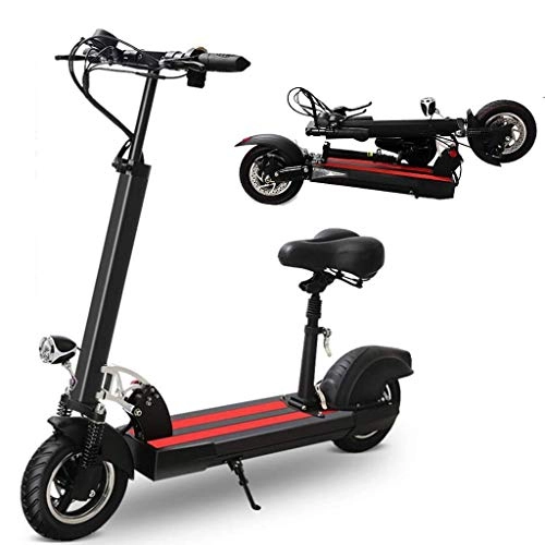 Electric Scooter : MU Foldable Electric Scooter, Adult City Commute 3 Speed Mode with Removable Seat Cruise 500W Brushless Motor Maximum Distance 80Km