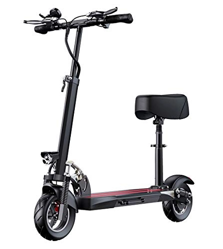Electric Scooter : MYYINGELE Portable E-Scooter, Floding Electric Scooter for Adults and children, Range 100 KM, Motor Power 400 W, Max Speed 40km / h 10 Inch Vacuum Tire. Adult, Black