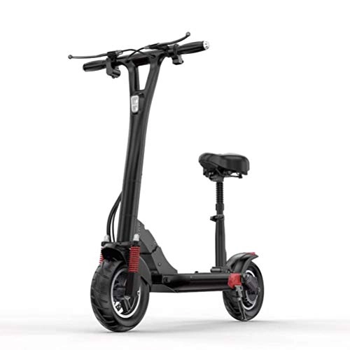 Electric Scooter : MYYINGELE Portable Folding Electric Scooter 10" Pneumatic Tires 500W Brushless Motor 3 Speed Modes Dual Disc Brake Max Speed 45KM / h LED Display 60KM Long Range Adult