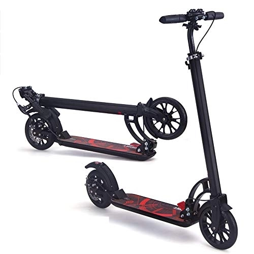 Electric Scooter : NAN Adult Youth Scooter / Foldable City Travel Scooter / Disc Brake Long High Non-electric Load 150KG (Color : Black)