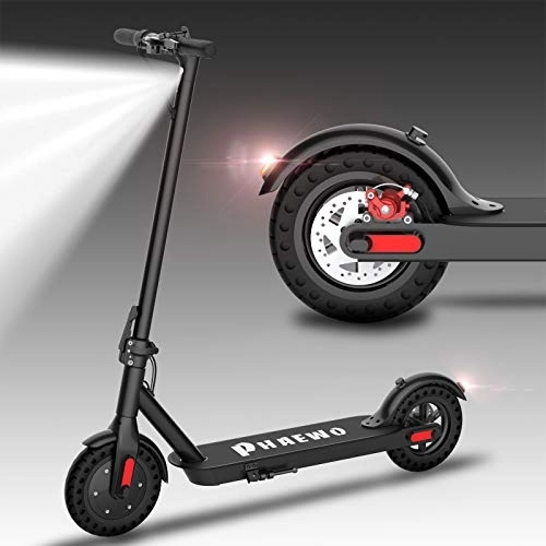 Electric Scooter : Phaewo Electric Scooter 250W High Power 8.5" Solid Tire E-Scooter, Max Speed 25km / h, 25KM Long Range, 36V Rechargeable Battery Kick Scooters, Electric Brake for Adult
