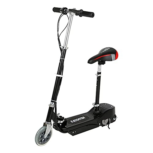 Electric Scooter : qwert Electric Scooter With Detachable Seat, Urban Commuter Suitable For Adults And Teenagers, 120W Motor, 15 Km Range, Easy To Fold, Black, PU Tires