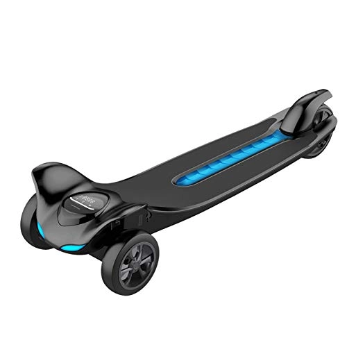 Electric Scooter : QWET Intelligent Electric Three-Wheeled Electric Scooter, With A Smaller Turning Radius, Handle Control Three-Speed Variable Speed 250W Motor Flatbed, Black