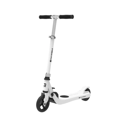 Electric Scooter : Rebel Electric scooter for children, fun wheels, white, standard size