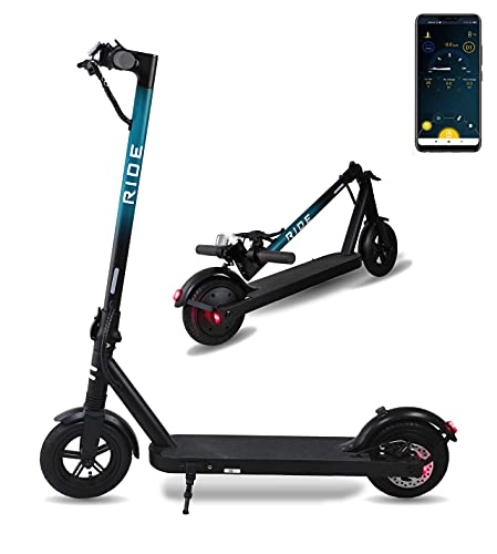 Electric Scooter : RIDE GB adult electric scooter 500 * 25 km / ph * 30 km range * smartphone APP * front suspension * xiaomi dashboard * FREE pacific blue graphics kit.