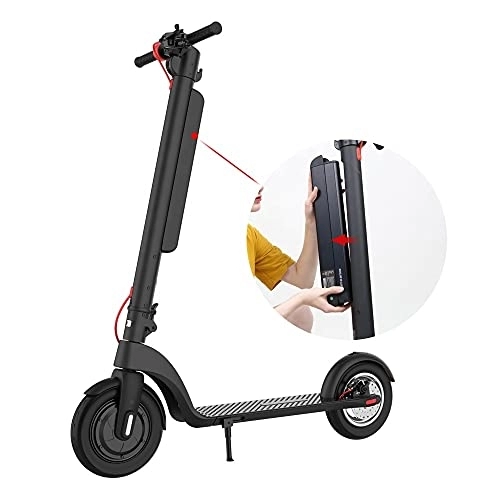 Electric Scooter : Soleplay X8 Pro Electric Scooter with 25km / h Top Speed, 45km Range: Sturdy, Lightweight and Portable eScooter with Easy Triple Braking System, LED Lighting and a Detachable Quick Charge Battery