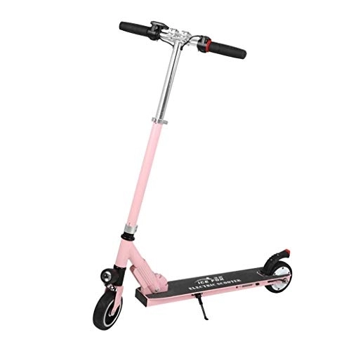 Electric Scooter : TeasyDay One-Step Fold Adult Electric Scooter for Commute and Travel, Intelligent two-wheeled electric scooter, Electric scooter folding scooter，Scooter, Commuter transport flatbed (Pink)