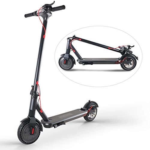 Electric Scooter : TOEU Electric Scooter, Urban Commuter Folding E-scooter, Max Speed 25km / h, 20km Long-Range, 36V / 6Ah Charging Lithium Battery, Adults Kids Super Gifts (M12)