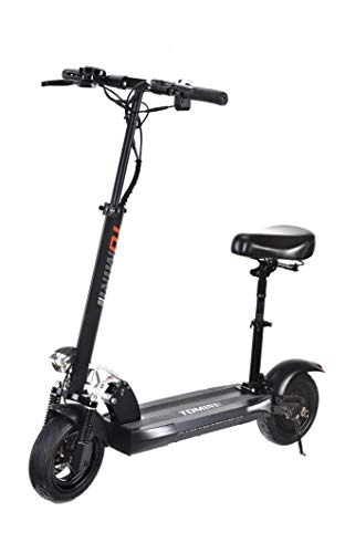 Electric Scooter : Tomini 2020 H6 Electric Scooter With Seat 800W Motor LED Display Screen LED Headlights And Taillights With Indicators + Alarm System With Horn + Wireless Key Fob + H6 E-Scooter Charger