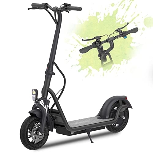 Electric Scooter : TOMOLOO Electric Scooter Adults, Portable Folding Commuting All Terrain Scooters 12-inch Off Road Shock-Absorbing Solid Tire, UL Certified Electric Scooters Up to 18 MPH and 49.7 Miles