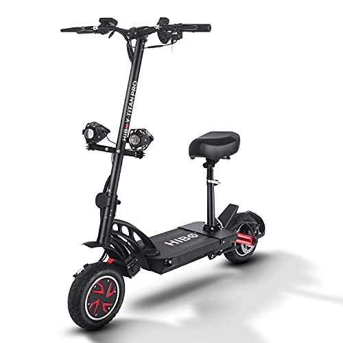 Electric Scooter : urbetter Electric Scooter 70km Long Range E Scooter, Maximum Speed 60KM / H, Dual Motor 800W, Battery Capacity 48V 20Ah, Fast Adult Electric Scooter with Seat, 10-inch Pneumatic Tires