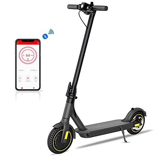 Electric Scooter : UWITGO Electric Scooter Adult 350W Max Speed 25Km / h, 10 Inch Solid Tires Long Range 35Km, Foldable E Scooter for Adult Bluetooth APP Control, E-Scooter Adult with LCD Display, 3 Speed Modes