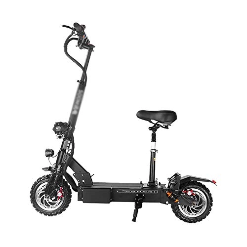 Electric Scooter : Vests Electric Scooter, 11 Inch 60V5600W Folding Cross-country Dual Drive High-power Front four Shock Absorption Charging Time 5~8 Hours Portable Electric Scooter