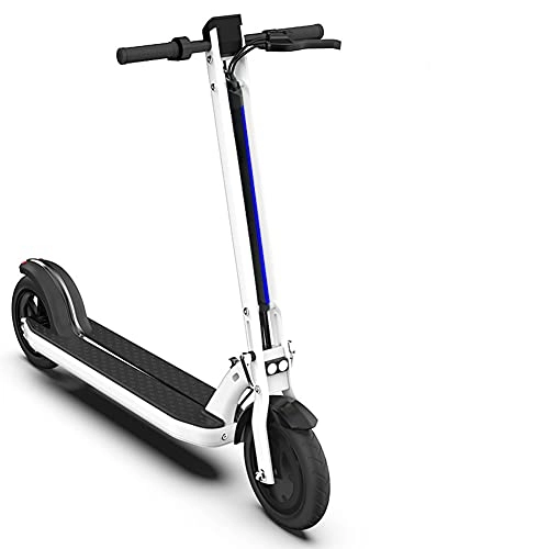 Electric Scooter : Xiaokang Electric Scooter Adult, 8 Inches / 36V / 350W, Three Speed Modes Front Rear LED Headlights, Maximum Speed 25KM / Portable Foldable, White