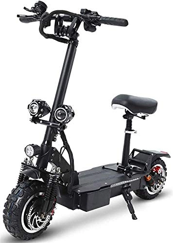 Electric Scooter : XINHUI Electric Scooter 3600W Dual Motor 11 Inch Off-Road Vacuum Tires Double Disc Brake Folding Scooter with 60V 30 AH Lithium Battery