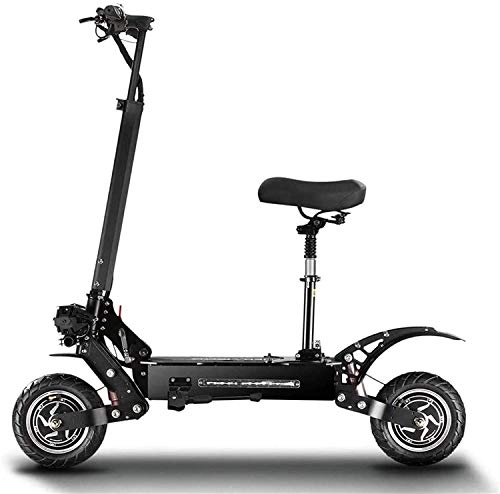 Electric Scooter : XINHUI Foldable Electric Scooter, 5400W Dual Drive High-Speed Off-Road High Power, C-Type Front Fork Hydraulic Shock Absorber, 10 Inch Tires