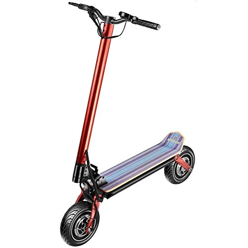 Electric Scooter : XYDDC Electric Scooter Foldable 350 W Electric Scooter Adult, 10 Inch, Speed Up To 40Km / H Lightweight Kick Scooter with USB Charging Function, Red