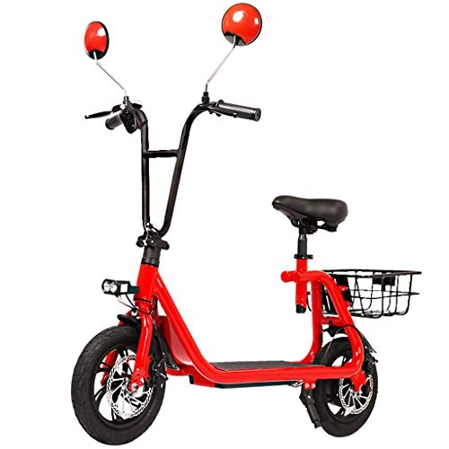 Electric Scooter : XYDDC Foldable Electric Scooter Adult, with Baby Seat, 12 Inch Explosion-Proof Tires, 400W Motor, Max Speed 20Km / H 55 Km Range of Riding