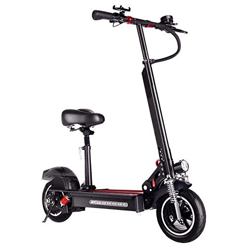 Electric Scooter : XYDDC Lightweight Foldable Electric Scooter, 48V 500W High Speed Portable Electric Scooter 45Km / H, Town And City Commuter Lightweight, Burglar Alarm And USB Charging, Black, 60~80KM