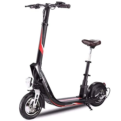 Electric Scooter : Y&XF Foldable Electric Scooter for Adult, 400W Brushless Motor 10'' Air Filled Tires, Max Speed 25km / h, Electric Kick Scooters with Lights and Display, 35~70km, 55~70KM