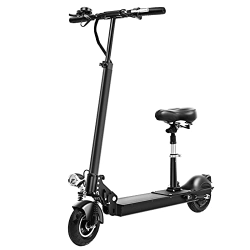 Electric Scooter : YIZHIYA Electric Scooter, Mini Folding Adult E-Scooter with Ergonomic Seat, 8" City Cruising Off-Road Scooter, 400W pure copper motor, Maximum Load 150KG, Black, Cruising range 40~50km