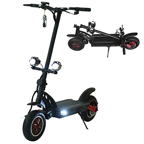 Electric Scooter : YX-ZD Adults Electric Scooter Folding Offroad Electric Scooter 37.5 Mph - 1200W Dual Motor, 10 Inch Inflatable Tyres, Range Up To 45 Miles Max Load 150Kg