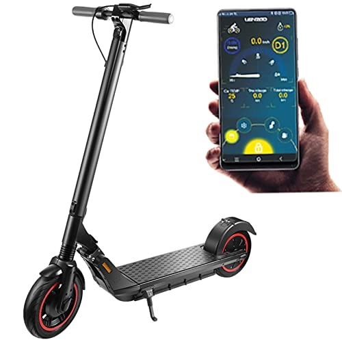 Electric Scooter : YX-ZD Electric Scooter, 45Km Long Range, Adult Fast Commuter Scooter Foldable E-Scooter with Constant Speed Cruise for 3 Seconds, App Control, Red