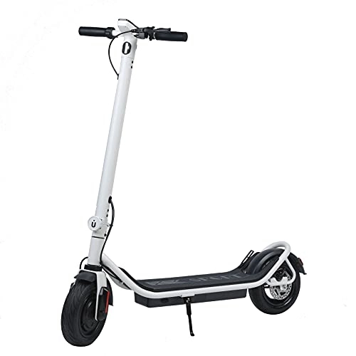 Electric Scooter : YX-ZD Foldable Electric Scooter, 10-Inch Portable Electric Scooter for Adults, 500W Brushless Motor / Max Speed 15.5 MPH / Removable Batter, White
