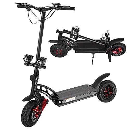 Electric Scooter : YX-ZD Off Road Electric Scooter Folding Offroad Electric Scooter for Adults 37.5 Mph - 1200W Dual Motor, 10'' Inflatable Tyres, Range Up To 45 Miles Max Load 150Kg