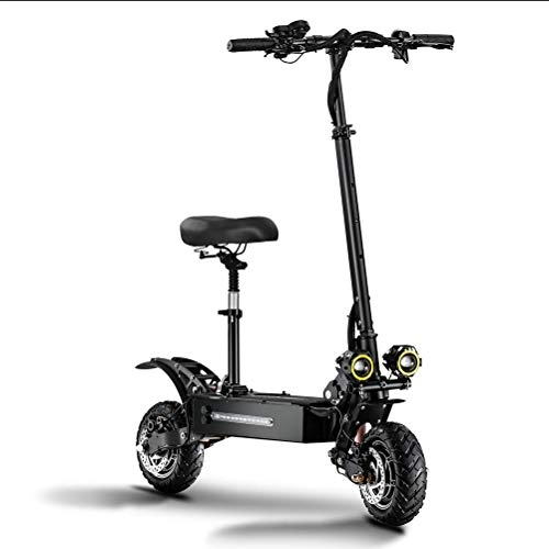 Electric Scooter : ZHHAOXINPA Portable Electric Scooter, Floding E Scooter for Adults, Motor Power 2 * 1700 W, Max Speed 85KM / H 11 Inch Vacuum Tire for Men Women