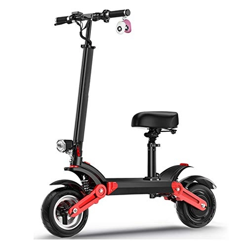 Electric Scooter : ZLYJ Electric Scooter, Folding E-Scooters With Seat Fast, 500W Motors, Max Speed 35km / h, 40km, LCD Display 10Ah Li-Ion Battery, E-Scooter for Teenager and Adults