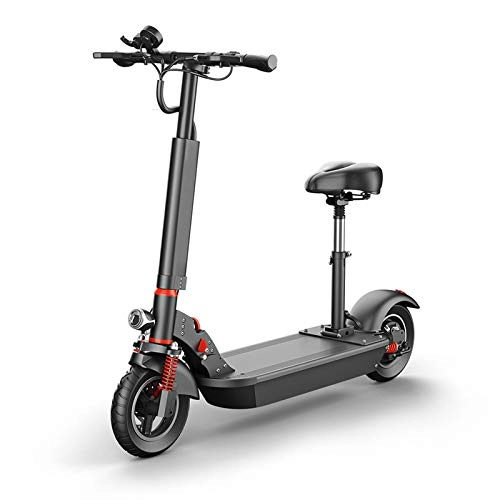 Electric Scooter : ZLYJ Electric Scooter for Adult, Folding E-Scooters with Seat Detachable 10 inch Tires 40 km / h, 26AH Li-Ion Battery 200 kg For Adults and Teenager