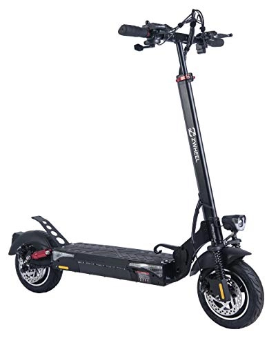 Electric Scooter : ZWHEEL Electric Scooter T4 ZRino Electric Scooter 600W, 3 Speed Gears, Battery 13, 000 mAh 48V, Dual Suspension, Disc Brakes, with Indicators