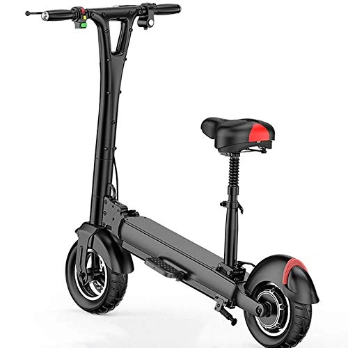 Electric Scooter : ZXCVBNAS Adult Electric Scooter, Up To 25 Kilometers Long, 10 Inch Inflated Tires, Foldable and Commuting Adult Electric Scooter with Seat