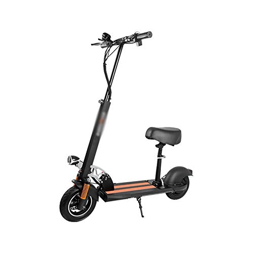 Electric Scooter : ZXCVBNAS Electric Scooter-Up To 40Km / H, 10-Inch Pneumatic Tires, 350W Brushless Hub Motor, Ultra-Light, Anti-Rattling Aluminum Folding Electric Scooter with Seat