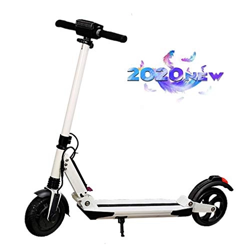 Electric Scooter : ZXCY Men And Women Long Range Foldable Electric Scooter for 15Km / H Max Speed E-Scooter with Digital LCD Display And Front Light for Adults And Teens, White