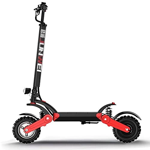 Electric Scooter : ZXQZ Electric Scooter Adult, Fast Double Suspension And Removable Seat E Scooter, Lightweight and Foldable, E-Scooters with Powerful Headlight