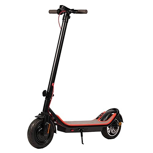 Electric Scooter : ZXQZ Electric Scooter, Motor Foldable Scooter, 10 inch Solid Tires, LCD Display Screen, 25 km / h E-scooter, Commuter Electric Scooter for Adults (Color : Black)