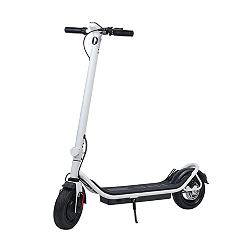 Electric Scooter : ZXQZ Electric Scooter, Motor Foldable Scooter, 10 inch Solid Tires, LCD Display Screen, 25 km / h E-scooter, Commuter Electric Scooter for Adults (Color : White)