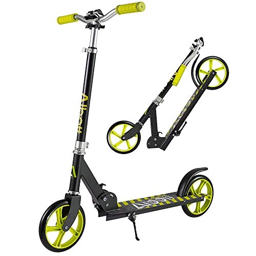 Scooter : Albott Kick Scooter 2 Wheel 200mm Big Wheel Scooter Foldable Height Adjustable ABEC-7 Urban Scooter Lightweight Aluminum Folding Commuter Scooter Adult City Scooter for Kid Teens Small Adults Aged 8+