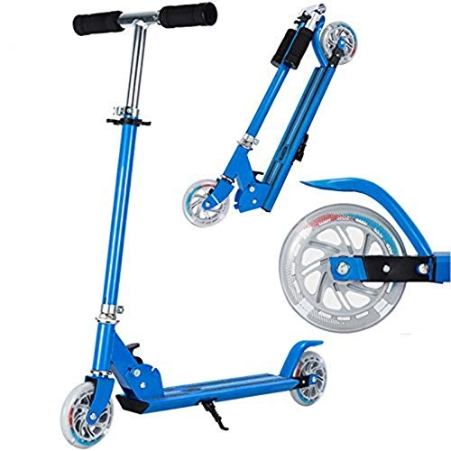 Scooter : CHUNLAN Blue Children's Scooter Folding Non-slip Pedal 2 Wheels Girl City Scooter Foot Brake Adjustable Boy Outdoor Park