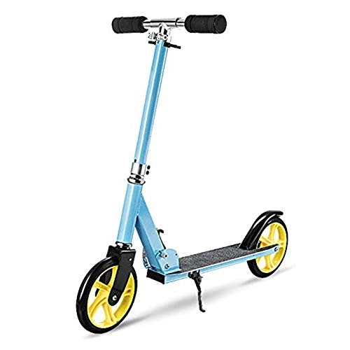 Scooter : CHUNLAN Large Child Folding Scooter Foot Brake Non-slip Pedal Adjustable Height Boy Girls City Scooter Aluminum Alloy School Commute(Color:Blue)