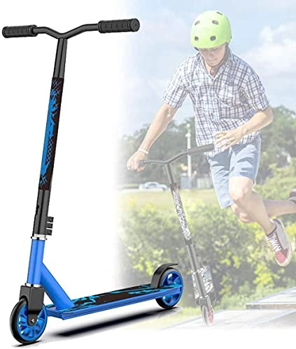 Scooter : Cool stunt cars extreme sports scooter two wheels pedal scooter with 360 ° rotation / easy to use / frosted / non-slip for teenage children-aluminum core wheel blue