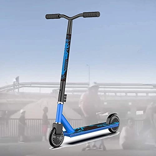 Scooter : Cool stunt cars extreme sports scooter two wheels pedal scooter with 360 ° rotation / easy to use / frosted / non-slip for teenage children-nylon core wheel blue