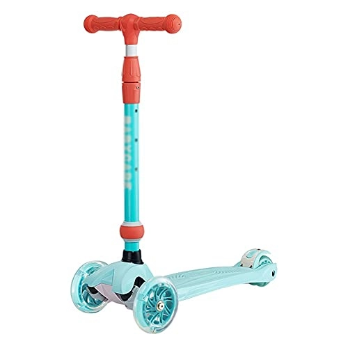 Scooter : CQILONG Child Scooter, Aluminum Alloy T-bar Scooter, Easy to Operate PU Wear-resistant Wheel Accept Children of Different Ages (Color : Blue, Size : 22X53X68cm)